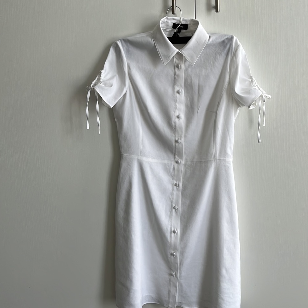 Theory white caliber lined dress